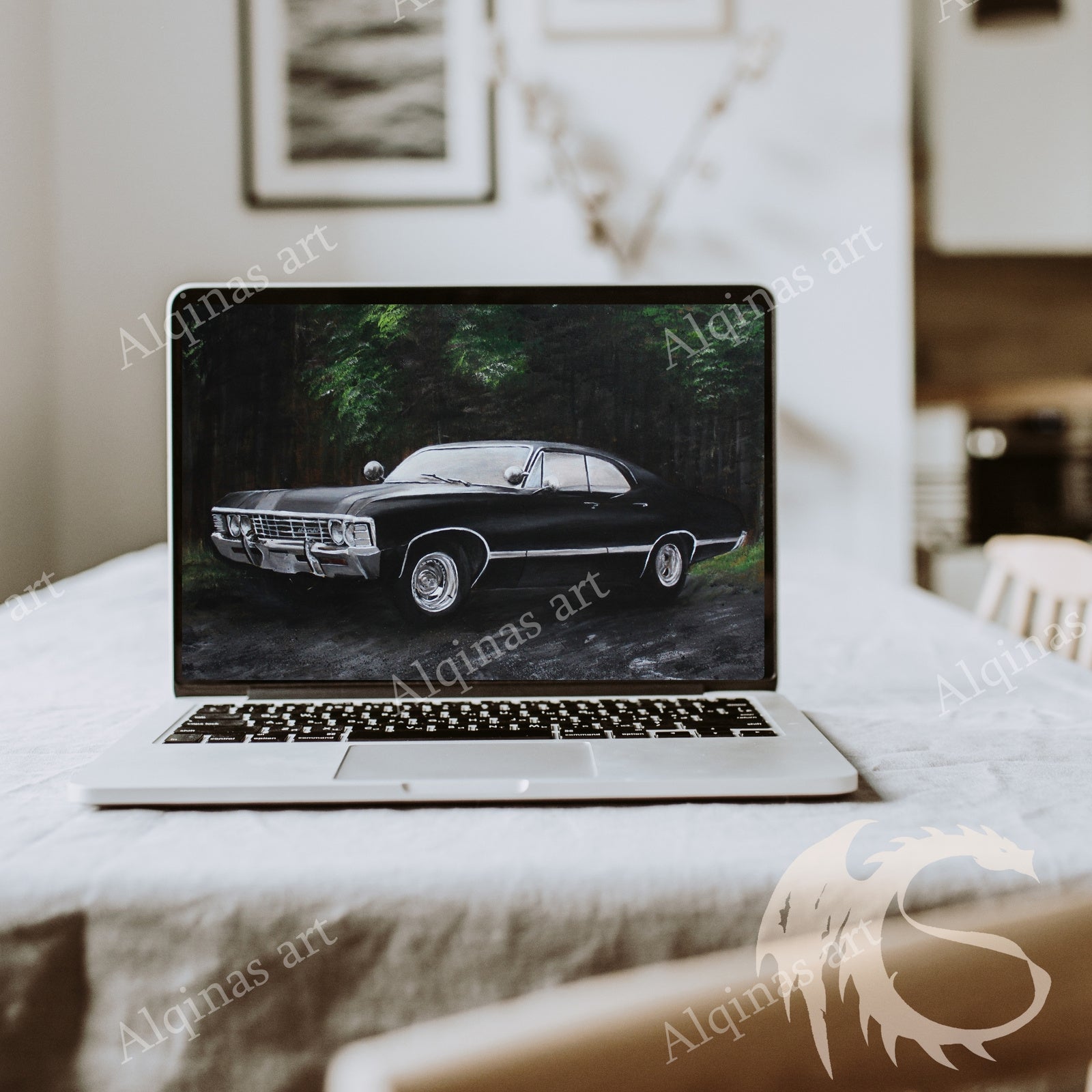 Black and Grey Minimalist Laptop Mockup Instagram Post – 1