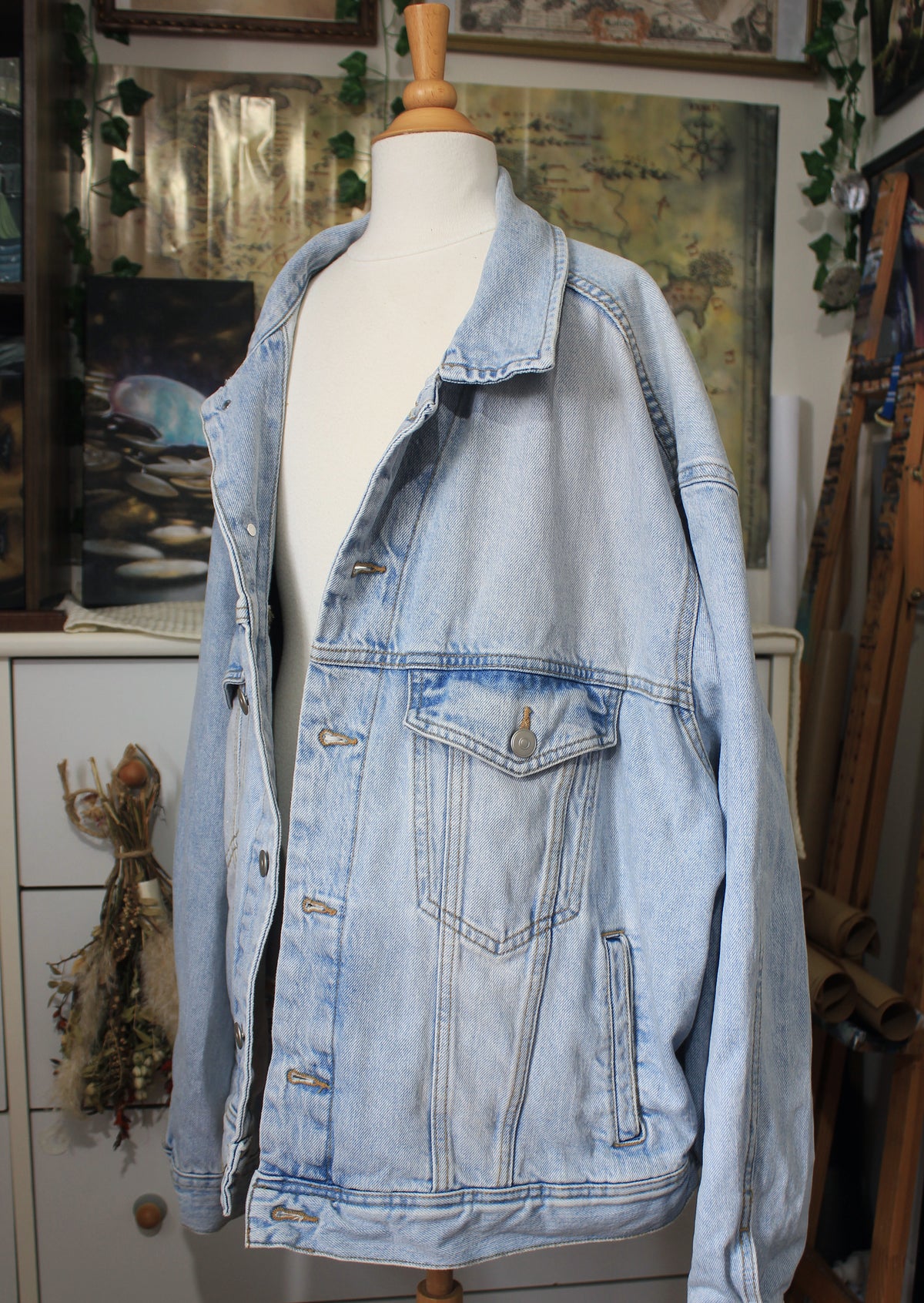 Veste en jean peinte à la main | Xénomorphe Alien 👽