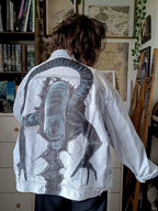 Veste en jean peinte à la main | Xénomorphe Alien 👽