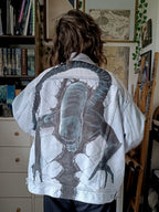 Veste en jean peinte à la main | Xénomorphe Alien 👽