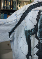 Veste en jean peinte à la main | Xénomorphe Alien 👽