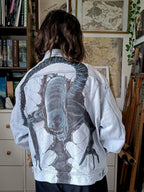 Veste en jean peinte à la main | Xénomorphe Alien 👽