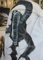 Veste en jean peinte à la main | Xénomorphe Alien 👽
